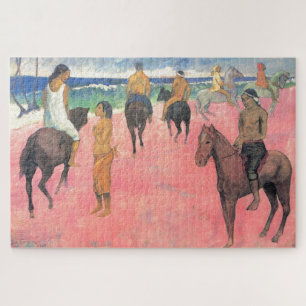 Reiter am Strand Gauguin Tahitian People Malerei Puzzle