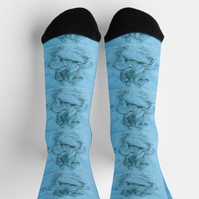 Reiter auf einem aufbäumenden Pferd  Leonardo Da V Socken (Oben)