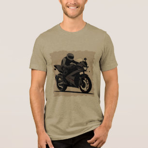Reiter auf einem eleganten schwarzen Motorrad Tri-Blend Shirt