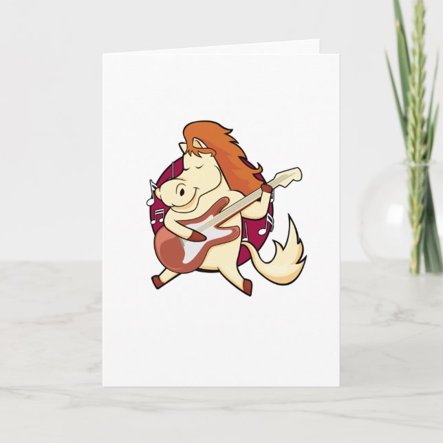 Reiter bei Musik mit Gitarre Karte (Vorderseite)