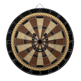 Reiter Hufeisen Schwarz und Braun Dartscheibe