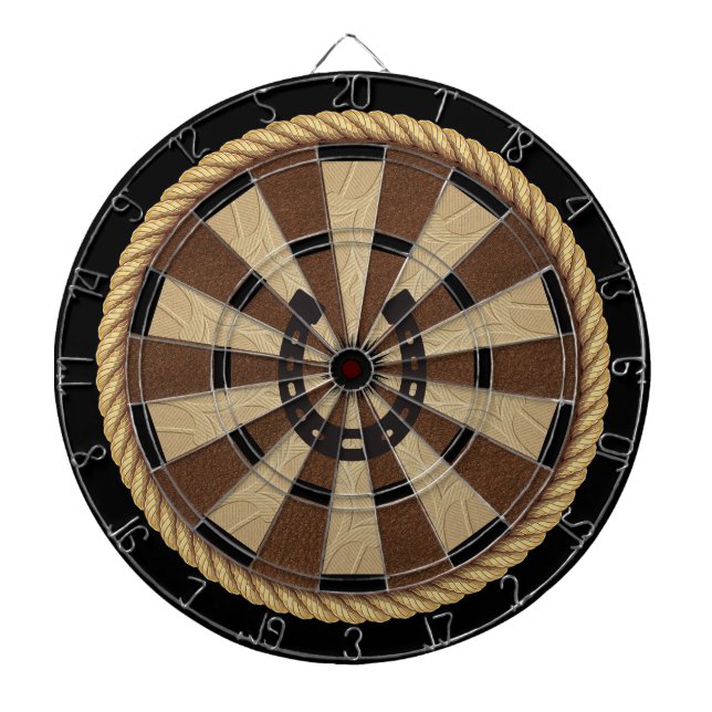 Reiter Hufeisen Schwarz und Braun Dartscheibe (vorne)
