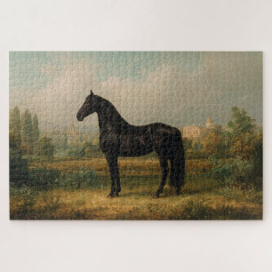 Reiter im Vintage-Stil Pferdelandschaft Puzzle