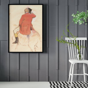 Reiter in einem roten Mantel von Edgar Degas Poster
