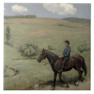 Reiter in einer Landschaft, 1894 (Öl an Bord) Fliese