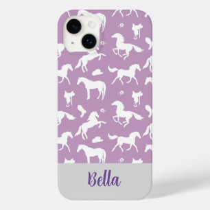 Reiter Lila Pattern Individuelle Name Case-Mate iPhone 14 Plus Hülle