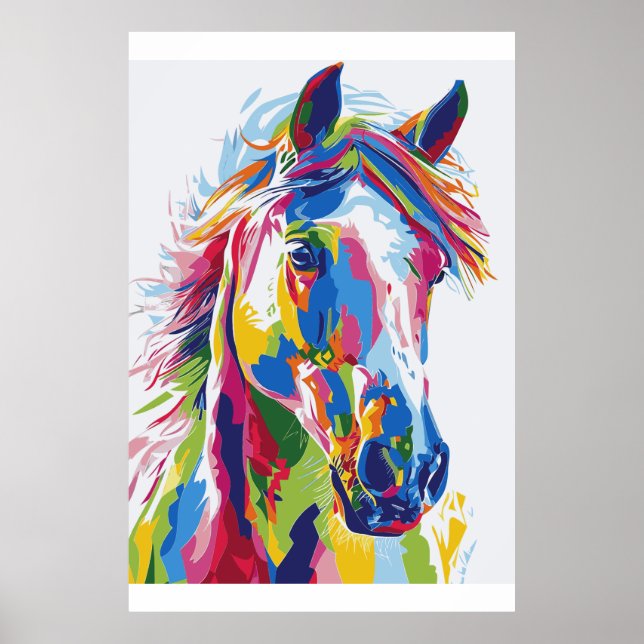 Reiter Lover Wasserfarben Art Poster (Vorne)