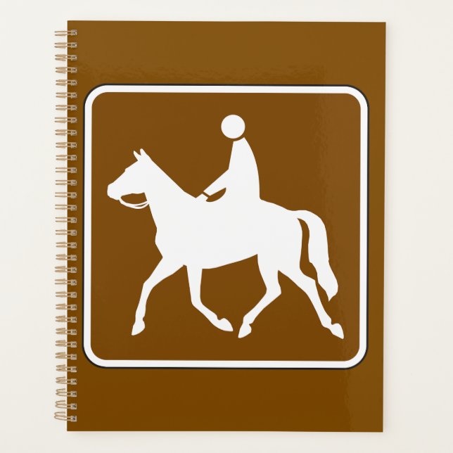 Reiter-Trail-Reitpferd-Silhouette-Symbol Planer (Vorderseite)