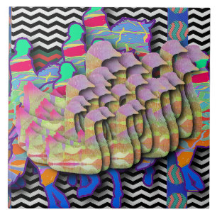 Reiter und Wildtiere Menagerie Fliese