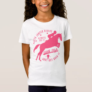 Reiterjäger-Pullover-Pferdet-shirt Rosa-Logo T-Shirt