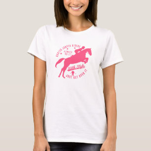 Reiterjäger-Pullover-Pferdet-shirt Rosa-Logo T-Shirt