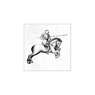 Reiterkampf (mittelalterliches Manuskript 1,4) Gummistempel