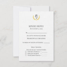 Reiterpferd-Wappen-Hochzeits-RSVP-Karte RSVP Karte