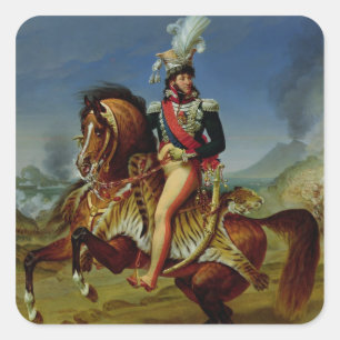 Reiterporträt von Joachim Murat 1812 Quadratischer Aufkleber