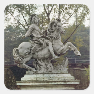 Reiterporträt von Louis XIV 2 Quadratischer Aufkleber