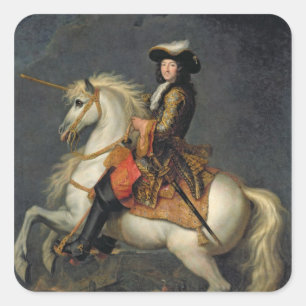 Reiterporträt von Louis XIV Quadratischer Aufkleber