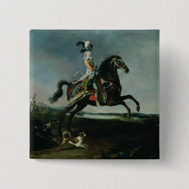 Reiterporträt von Marie-Antoinette Button (Vorderseite)