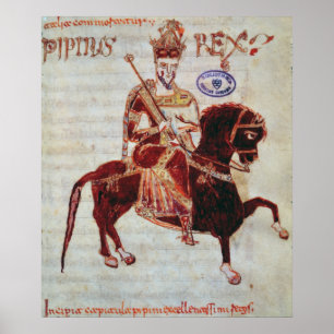 Reiterporträt von Pepin König von Italien Poster