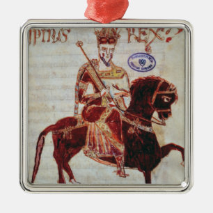 Reiterporträt von Pepin König von Italien Silbernes Ornament