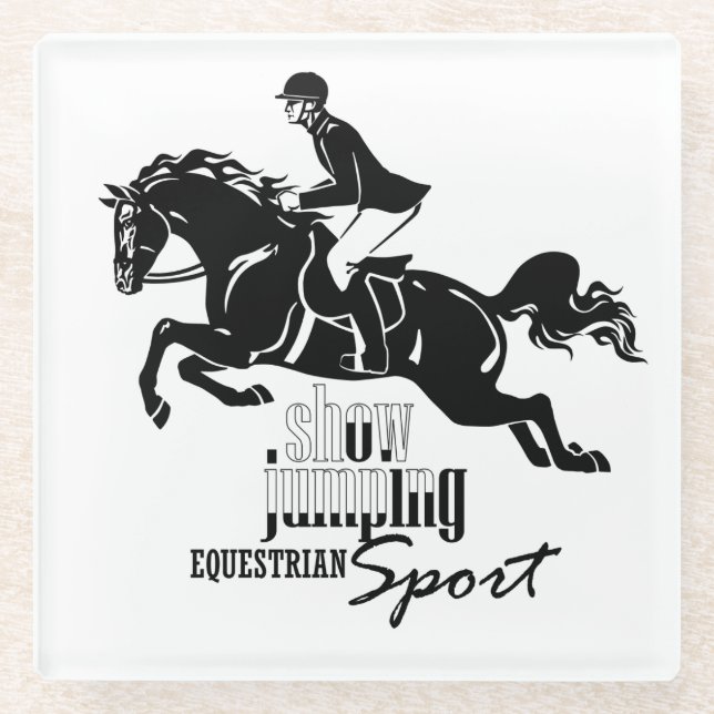 Reitershowspringen Glasuntersetzer (Vorderseite)