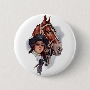 Reitfrau Button
