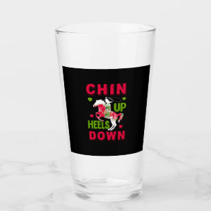 Reitgeschenk Chin Up Heels Down Glas