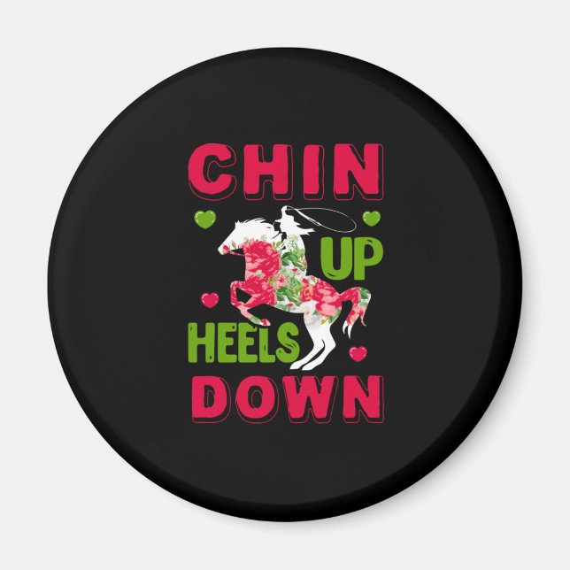 Reitgeschenk | Chin Up Heels Down Magnet (Vorne)