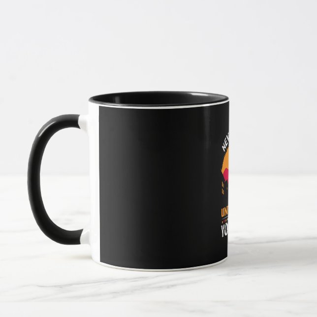 Reitgeschenk | Geben Sie niemals auf, bis Sie komm Tasse (Links)