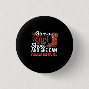 Reitgeschenk Gib einem Mädchen Schuhe. Button