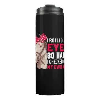 Reitgeschenk | Meine Augen so hart rollen Thermosbecher