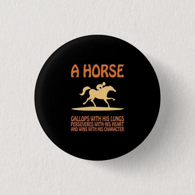 Reitgeschenk | Pferdegalopp Button (Vorderseite)