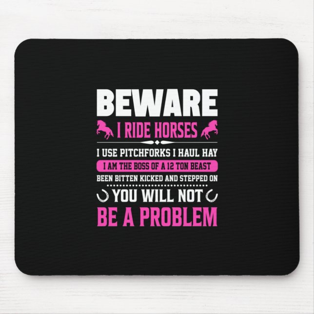 Reitgeschenk | Vorsicht bei Reisen Mousepad (Vorne)