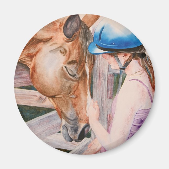 Reitmädchen und ihr Reittier Magnet (Vorne)