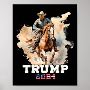 Reitpferd American Flag Cowboy Poster