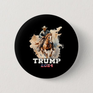 Reitpferd Amerikanische Flagge Cowboy 1 Button