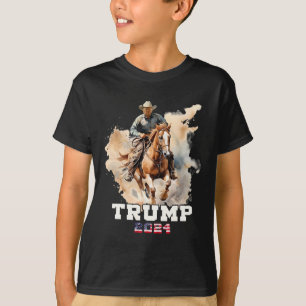 Reitpferd Amerikanische Flagge Cowboy 1 T-Shirt