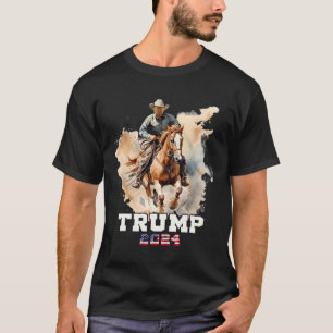 Reitpferd Amerikanische Flagge Cowboy 1 T-Shirt