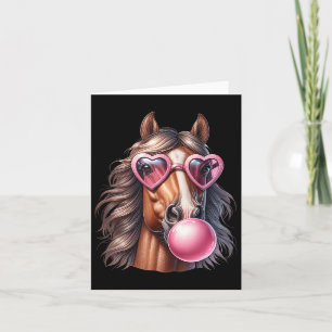 Reitpferd bläst bläserndes Kaugummi mit Schlangenp Karte