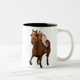 Reitpferd gewinnt Klassik Zweifarbige Tasse