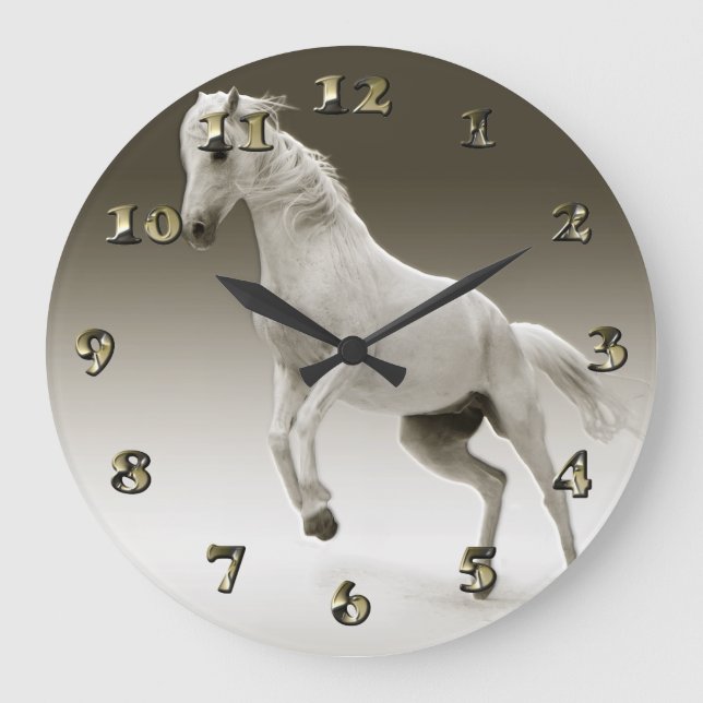 Reitpferd Große Wanduhr (Vorderseite)