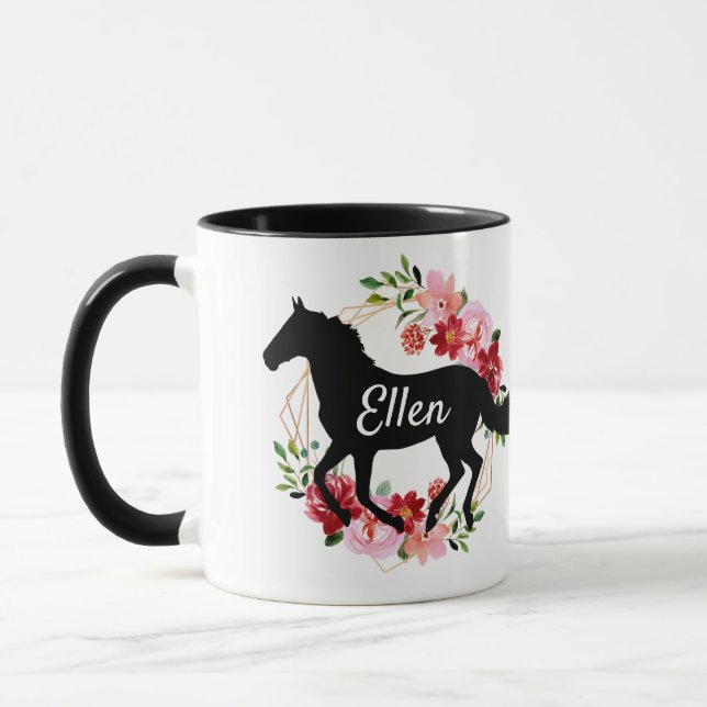 Reitpferd-Individuelle Name Tasse (Links)