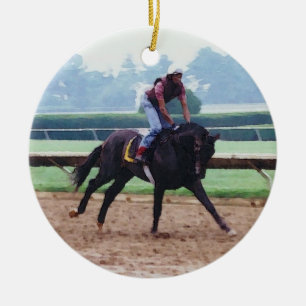 Reitpferd Keramik Ornament