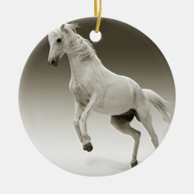 Reitpferd Keramik Ornament (Vorne)
