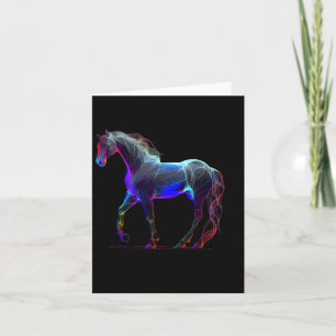 Reitpferd Lover Art Colorful Cowgirl Karte
