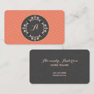 Reitpferd Monogram Visitenkarte