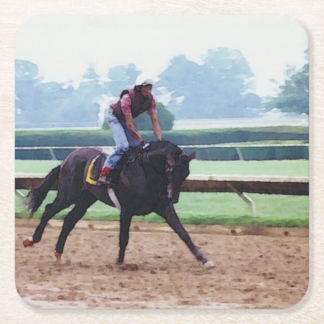 Reitpferd Rechteckiger Pappuntersetzer (Vorderseite)