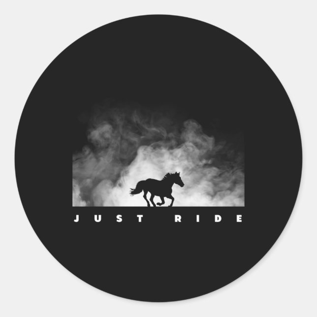 Reitpferd Runder Aufkleber (Vorderseite)
