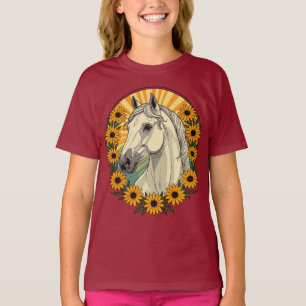 Reitpferd und Black-Eyed-Susan-Blumen T-Shirt