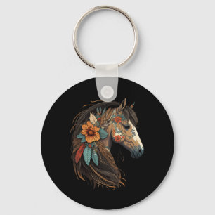 Reitpferd Western Cowgirl Horsebac Schlüsselanhänger