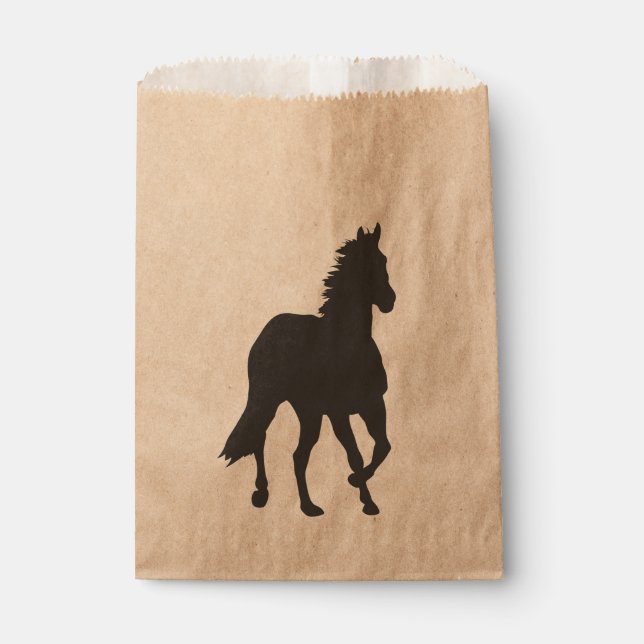 Reitpferd Western Hochzeitsfeier Geschenktütchen (Vorderseite)
